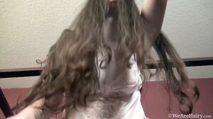 WeAreHairy - Gabby Smith - Pink Lingerie Black Bed