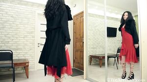 WeAreHairy - Jeanette - Red Dress Black Shoes