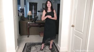 WeAreHairy - Kelly Lima - Black Dress Black Heels