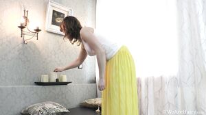 WeAreHairy - Jessy Fiery - White Blouse Yellow Skirt