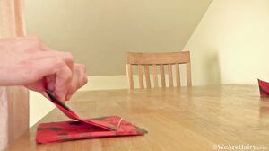 WeAreHairy - Krista - Wooden Table