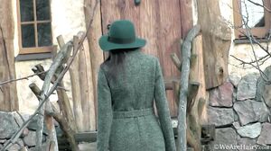WeAreHairy - Maia - Green Hat Grey Coat