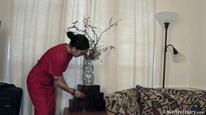 WeAreHairy - Lucy Dutch - Red Dress Black Lace