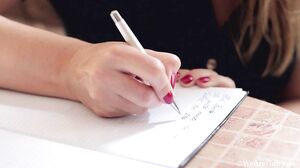 WeAreHairy - Luiza M - Black Dress Silver Pen