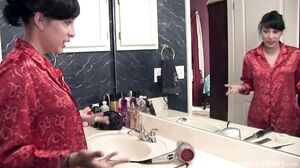 WeAreHairy - Lucy Dutch - Bathroom Strip Masturbate