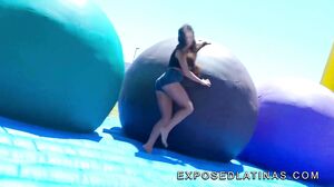 Latina teen fucked by Spaniard in the open air