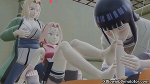 Amazing 3D teens working on big dick