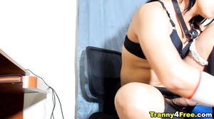 Shemale With Huge Cock and Her Toys