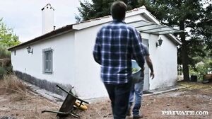 Marina Smokes and Sucks Two Dicks in This Hardcore Threesome Scene