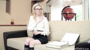 WeAreHairy - Linda Maers - Black Stockings White Blouse