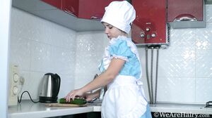 WeAreHairy - Tanita - Blue Dress White Hat