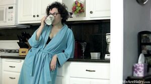 WeAreHairy - Tamar - Blue Robe Red Panties