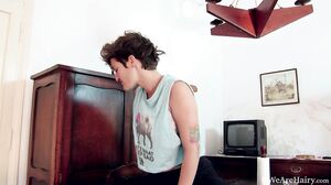 WeAreHairy - Tatiana - Blue Top Black Pants