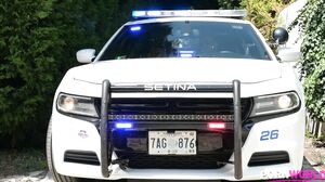 Slutty Policewoman Cherry Kiss Has Three Holes Stuffed