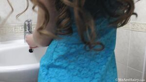 WeAreHairy - Miranda - Blue Thong Tan Shower