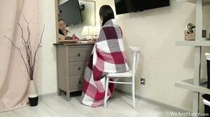 WeAreHairy - Rene - Red Lingerie Plaid Towel