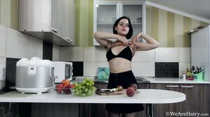 WeAreHairy - Ole Nina - Brown Shirt Brown Kitchen