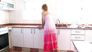 WeAreHairy - Olivia - Pink Dress Brown Counter