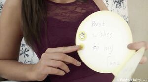 WeAreHairy - Mary K - Purple Dress Tan Stockings