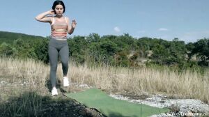 WeAreHairy - Ole Nina - Grey Tights Brown Top