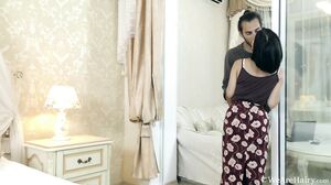 WeAreHairy - Ole Nina - Black Blouse Red Pants