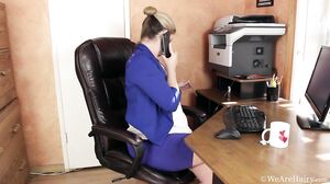 WeAreHairy - Alicia Silver - Blue Jacket White Blouse