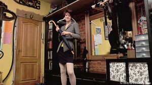 WeAreHairy - Alise - Grey Coat Yellow Top