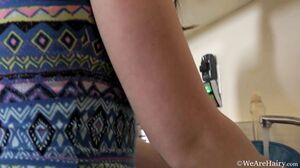 WeAreHairy - Amy Faye - Blue Dress White Towel