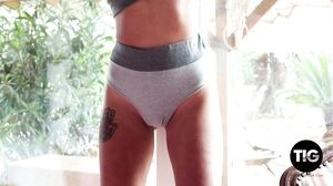 ThisIsGlamour - Sarah Long Strips Nude From Her Grey Un