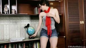 WeAreHairy - Aria - Striped Blouse Denim Shorts