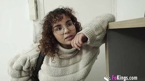 First DP for curly Spanish teen