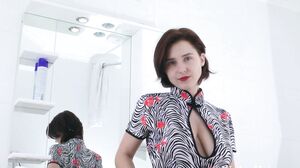 WeAreHairy - Chrystal Mirror - Black Blouse Black Thong