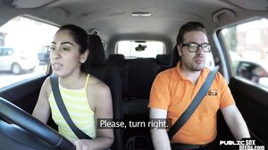 Student driver publicly sucks instructor before pussyfu