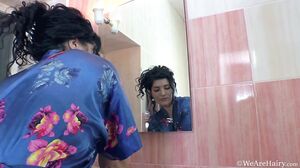 WeAreHairy - Rimma S - Blue Robe Blue Lingerie