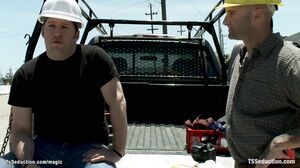 Zip tied hands man fucked by shemale