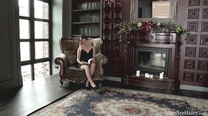 WeAreHairy - Sasha K - Black Dress Black Lingerie