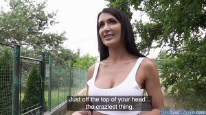 Bigtit euro pulled and pounded from behind outdoors