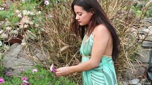 WeAreHairy - Selma Sins - Green Dress Outdoor Chair