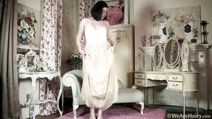 WeAreHairy - Sharlyn - White Blouse Tan Skirt