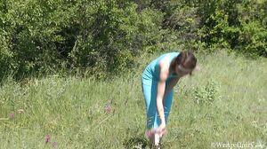WeAreHairy - Shaya - Blue Dress Green Fields