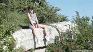 WeAreHairy - Shaya - Purple Top Denim Shorts