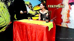 Viktoria goo enjoys collection sperm and facials