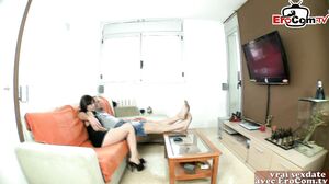 French amateur milf try sex casting with surprise anal