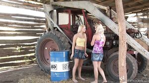Teenmodels - Yasmine Gold And Blond Cat In Barn With Ba