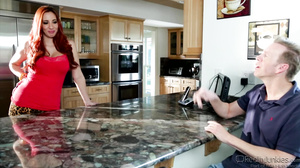 Redhead Mommy Takes Two Cocks