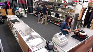 Pawnshop amateur publicly blows in store before swallow
