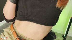 Foxy redhead with red eyes fucked doggystyle