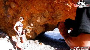 French girl next door try amateur porn outdoor with her