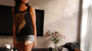 Laima Strip Tease and Double Dp Anal Beads on Living Ro