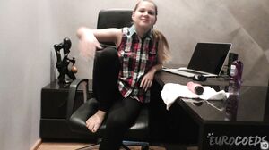 19yo Nika Mastubating With a Dildo in My Home Office